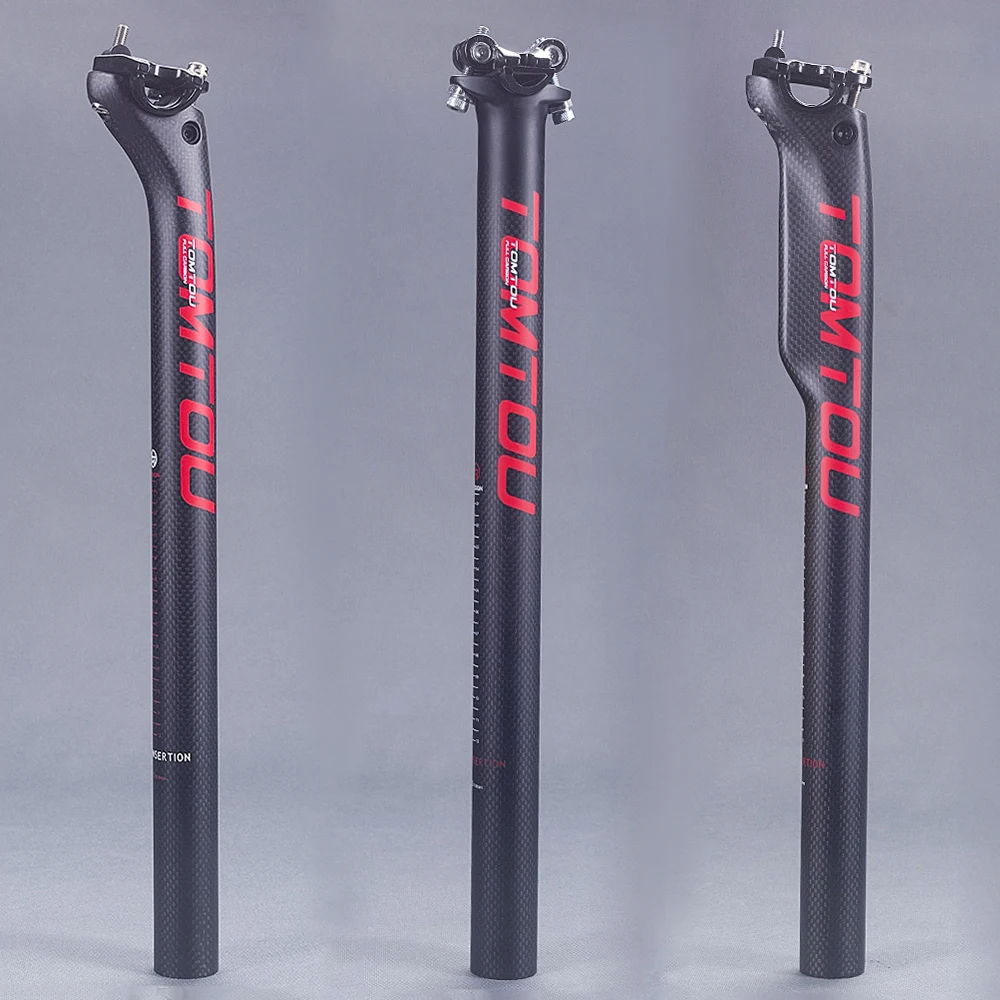 TOMTOU Cycling 3K Carbon Fibe Seatpost Bicycle Seat Tube Bike Parts