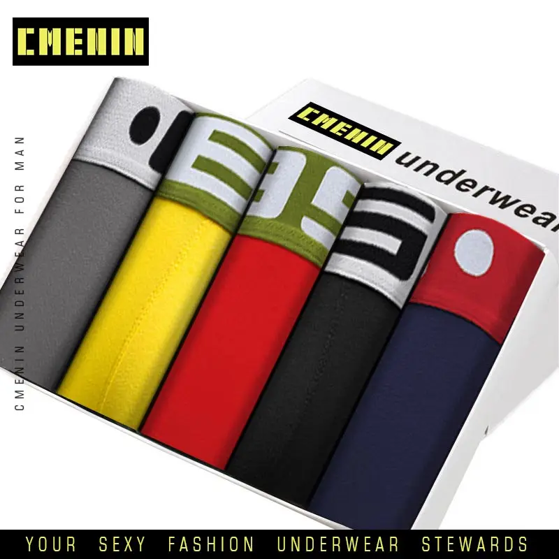 

5pcs/lot Men Underwear Boxer Male Underpants Man Boxers Short Cotton Breathable Solid Male Panties Comfortable Brand Shorts BS40
