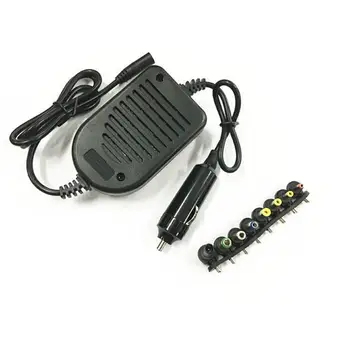 

100pcs/lot Universal 80W Power LED Auto Car Charger Adjustable Power Supply Adapter Set 8 Detachable Plugs For Laptop Notebook