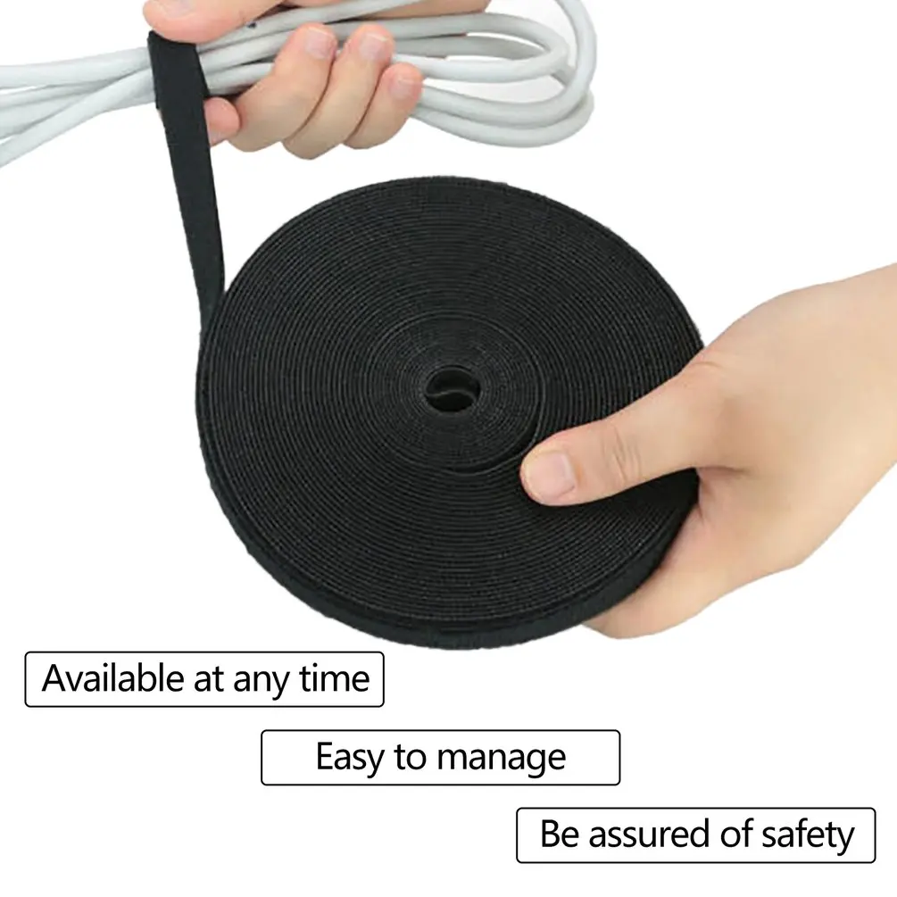 Cable organizer Cable ties Nylon cable ties Cable tie Nylon zip ties 5/10M Reusable Cable Ties Self Adhesive Fastener Tape Wire Cable Organizer Cord Winder Manager Bundle Strap Cuttable Tie