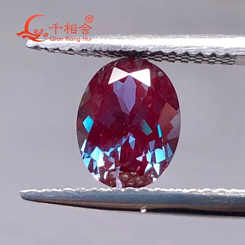 Natural Cut Oval Shape Lab Grown Tirafa Alexandrite Color