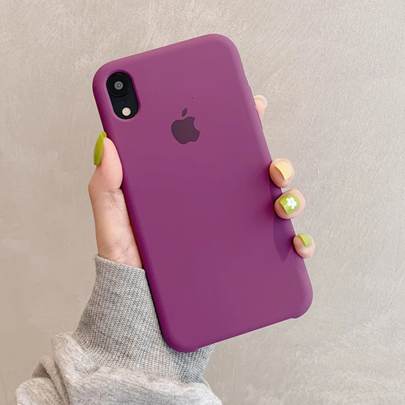 Силиконовый Жидкий чехол для телефона iPhone 6 S 7 8 Plus X XR XS MAX I11 Pro виноград фиолетовый