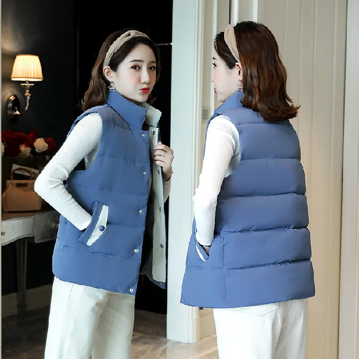 

2019 Winter New Style Korean-style Short Versatile Slim Fit Students down Jacket Cotton-padded Clothes Waistcoat Coat Women's