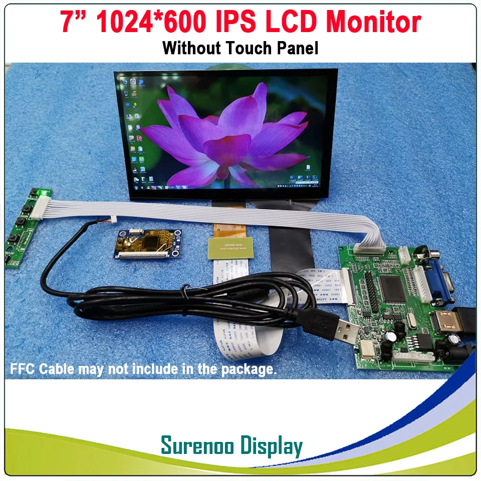 7 &quot1024*600 IPS ЖК модуль монитора дисплей + HDMI/VGA/2AV плата емкостная сенсорная панель с