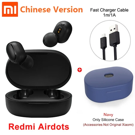 Xiaomi Redmi Airdots Global TWS беспроводные Bluetooth наушники бас стерео гарнитура с ИИ Управление гарнитура с микрофоном - Цвет: CN Add Case Cable