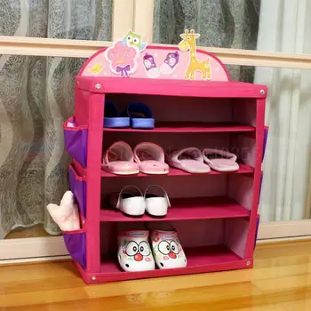 

Children's creative folding shoe rack multi-layer simple cute cartoon shoes Oxford cloth kindergarten children's shoe cabinet