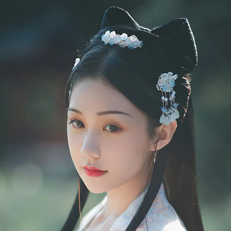 QIANJI Hanfu головной убор женский костюм кисточка шпилька древний стиль шпилька аксессуары Полный зажим для волос
