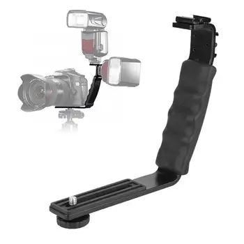 

L-Shaped Bracket Mount Hand Grip Holder Support Cold Shoe 1/4 inch screw for LED Light Microphone Flash Camera foto studio