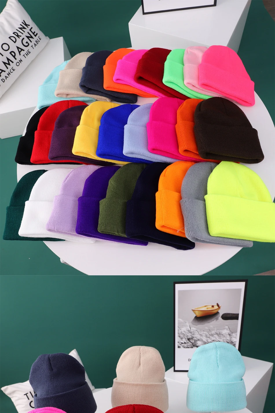 Fashion Winter Baby Beanies Hat Knitted Fluorescent Multicolor Skullies Knit Hats Kids Girls Boys Bonnet Autumn Warm Beanie Caps baby accessories carry bag	