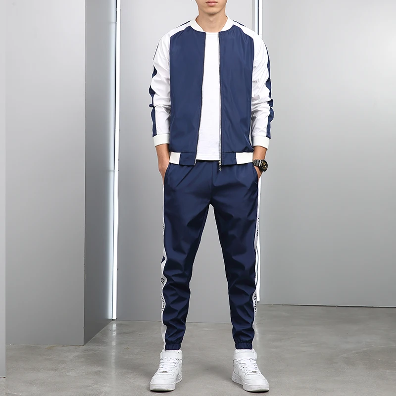 Spring New Men Casual Sets Zipper Patchwork Tracksuits 2020 Mens Hip Hop Streetwear Sporting Suit Male Jacket+Pants Loose Sets Spring New Men Casual Sets Zipper Patchwork Tracksuits 2020 Mens Hip Hop Streetwear Sporting Suit Male Jacket+Pants Loose Sets