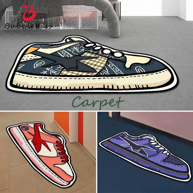 Bubble Kiss Creative Shoe-Shaped Carpet Color Printed Living Room