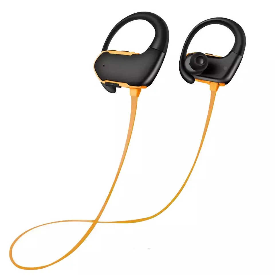Orange 2 в 1 водонепроницаемый носимых аудио Casques Спортивные Беспроводные Bluetooth MP3 плеер гарнитуры наушники с 8 г карты памяти - Цвет: Orange