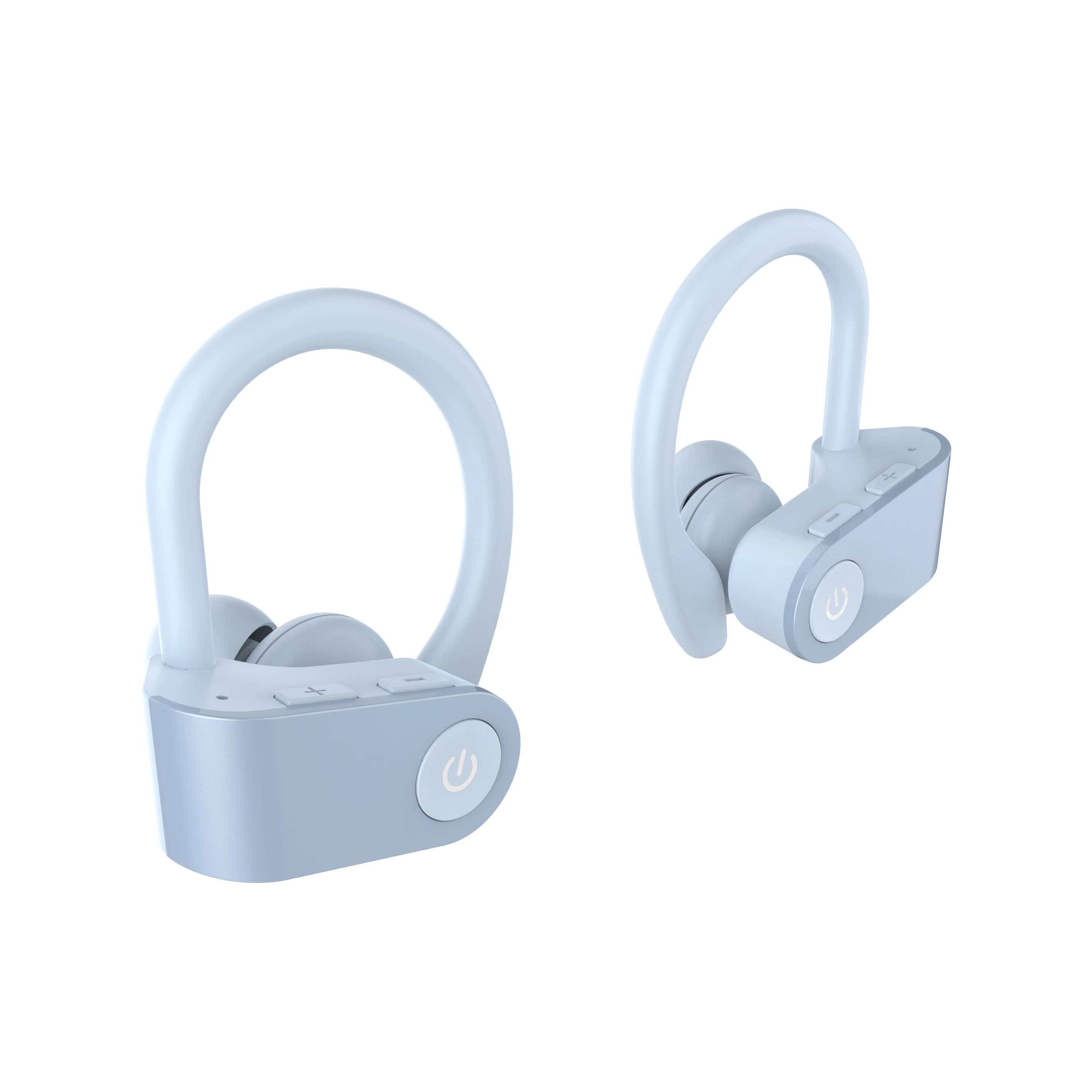 Caletop TWS, беспроводные наушники для бега, спортивные Bluetooth наушники с микрофоном, ушные крючки, наушники, Автоматическое Сопряжение, снижение уровня шума - Цвет: Синий