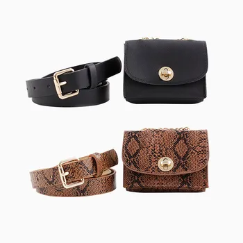 

Fashion Women Fanny Waist Belt Bag Round Buckle Small Coin Purse Solid Color Bum Pouch Phone Pack For Girls Mini Waist Bag
