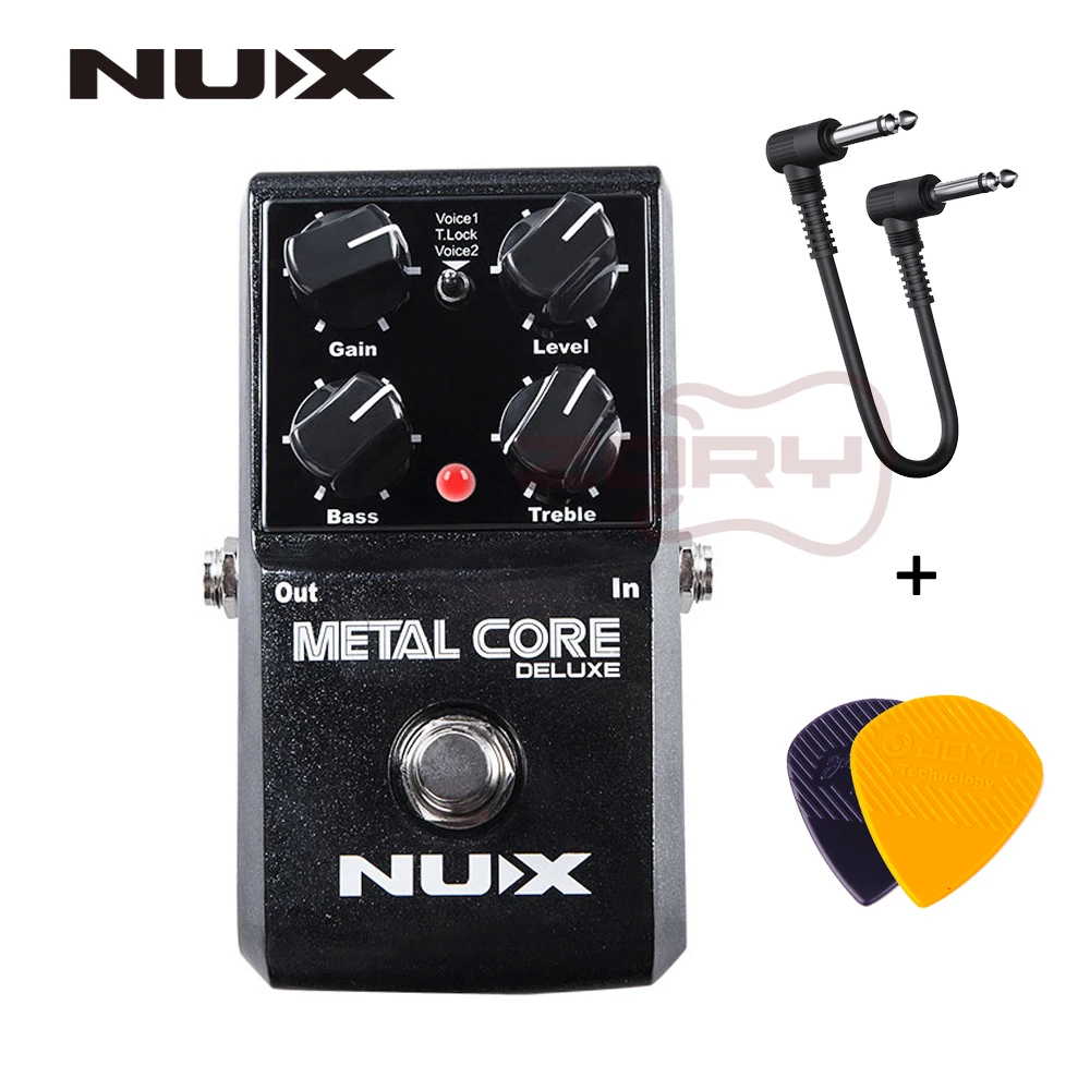 

NUX Metal Core DELUXE Distortion Effect Pedal 2-Band EQ Tone Lock Preset Function True Bypass Effector Pedal + Free Picks Gift