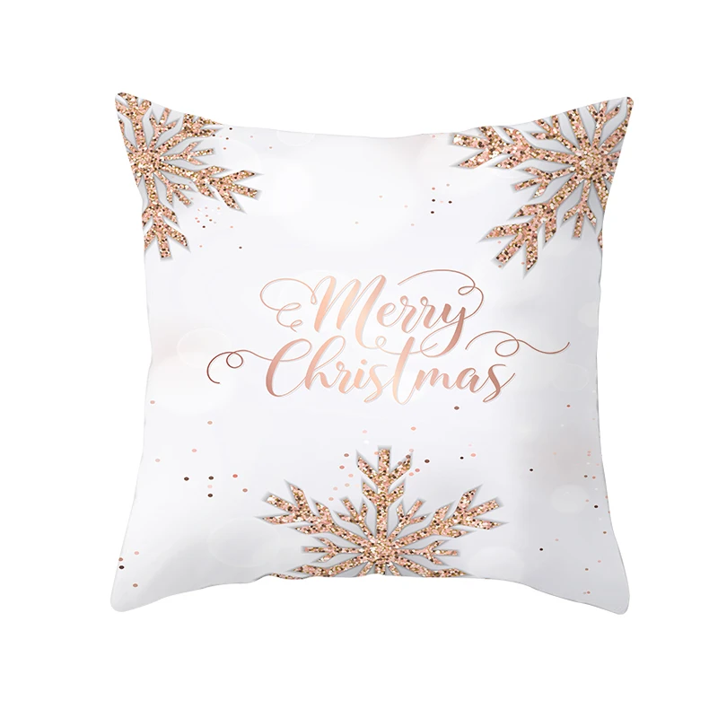 Fuwatacchi, Белая Подушка со снежным узором, наволочки, новогодний подарок, наволочки для домашнего дивана, декоративные рождественские наволочки 45*45 см - Цвет: PC11988
