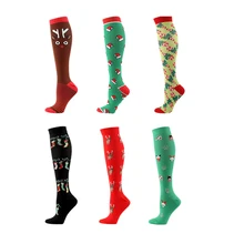 Designer Snowman Santa Christmas Tree Pattern Jacquard Long Stocking Christmas Socks Festival