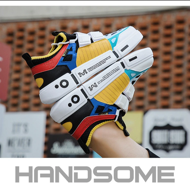 Новые модные Harajuku кроссовки на платформе для мужчин, Осенние повседневные прогулочные массивные кроссовки, уличные спортивные кроссовки