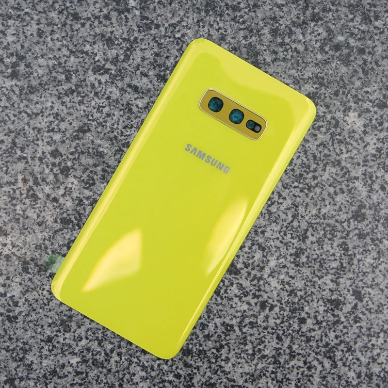 Yellow Samsung оригинальная задняя крышка для телефона Задняя панель для samsung Galaxy S10E S10 E SM-G9700 G9700 батарея задняя дверь с инструментом - Цвет: Yellow