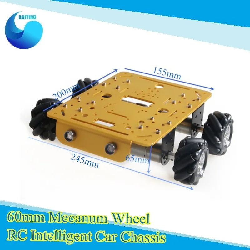 

60mm Mecanum Wheel Metal Car Chassis Omni Wheel RC Smart Robot Kit 4WD Wheeled Vehicle Toy Model For Arduino Toy DIY