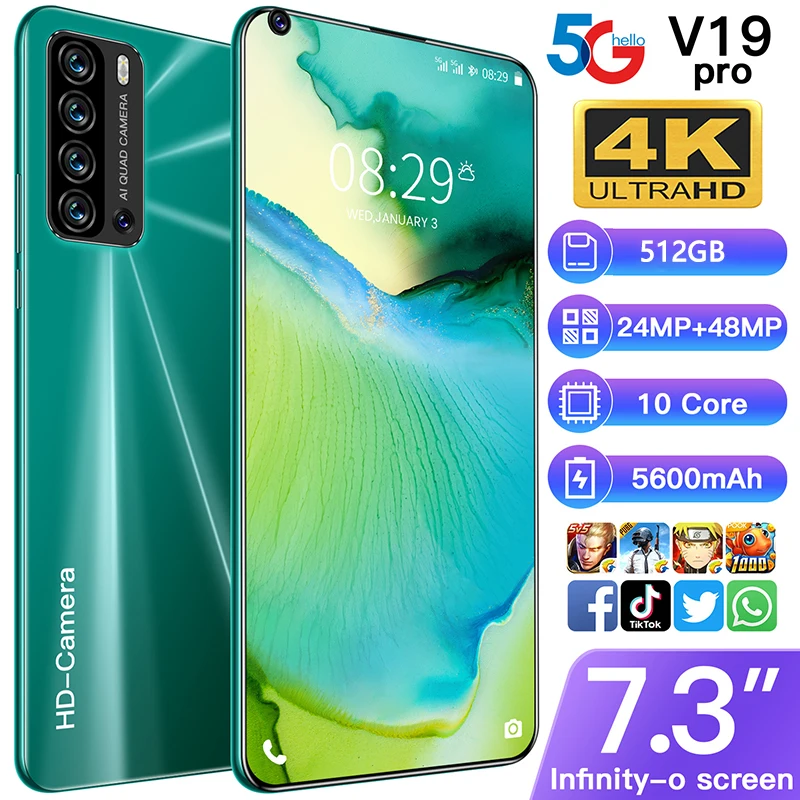 Global Version V19 Pro 7.3Inch Smartphone