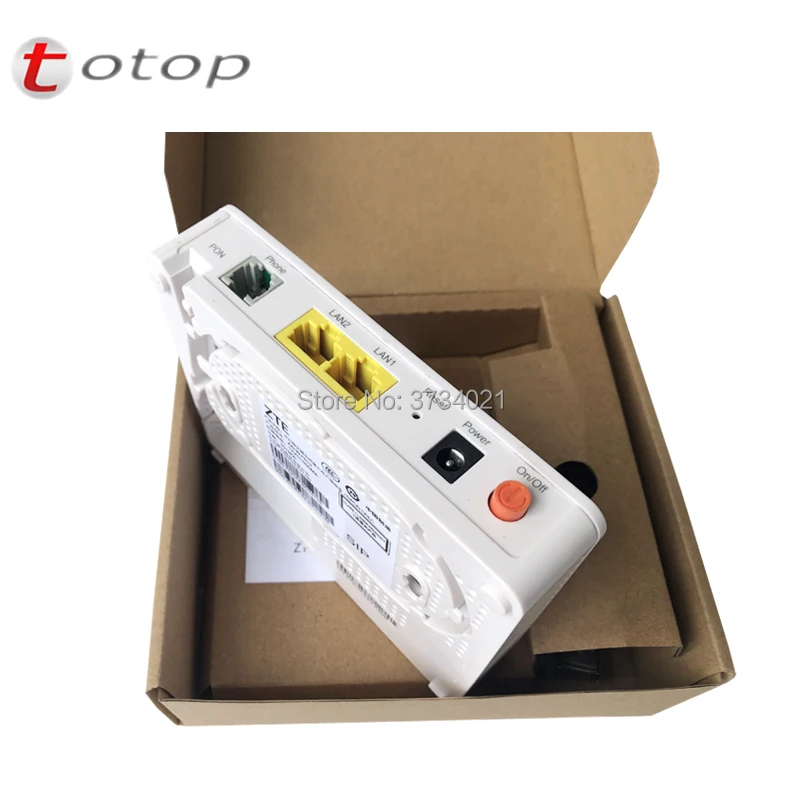 100% Новая Оптическая сеть ZTE ZXHN F612 GPON ONU с 2 портами ethernet и 1 голосовым портом версия