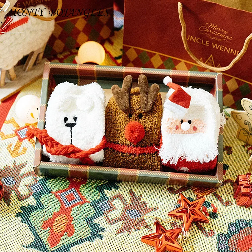 

Monty Bojangles 3 pairs christmas socks gift box happy socks funny socks women socks sokken winter socks carol velvet