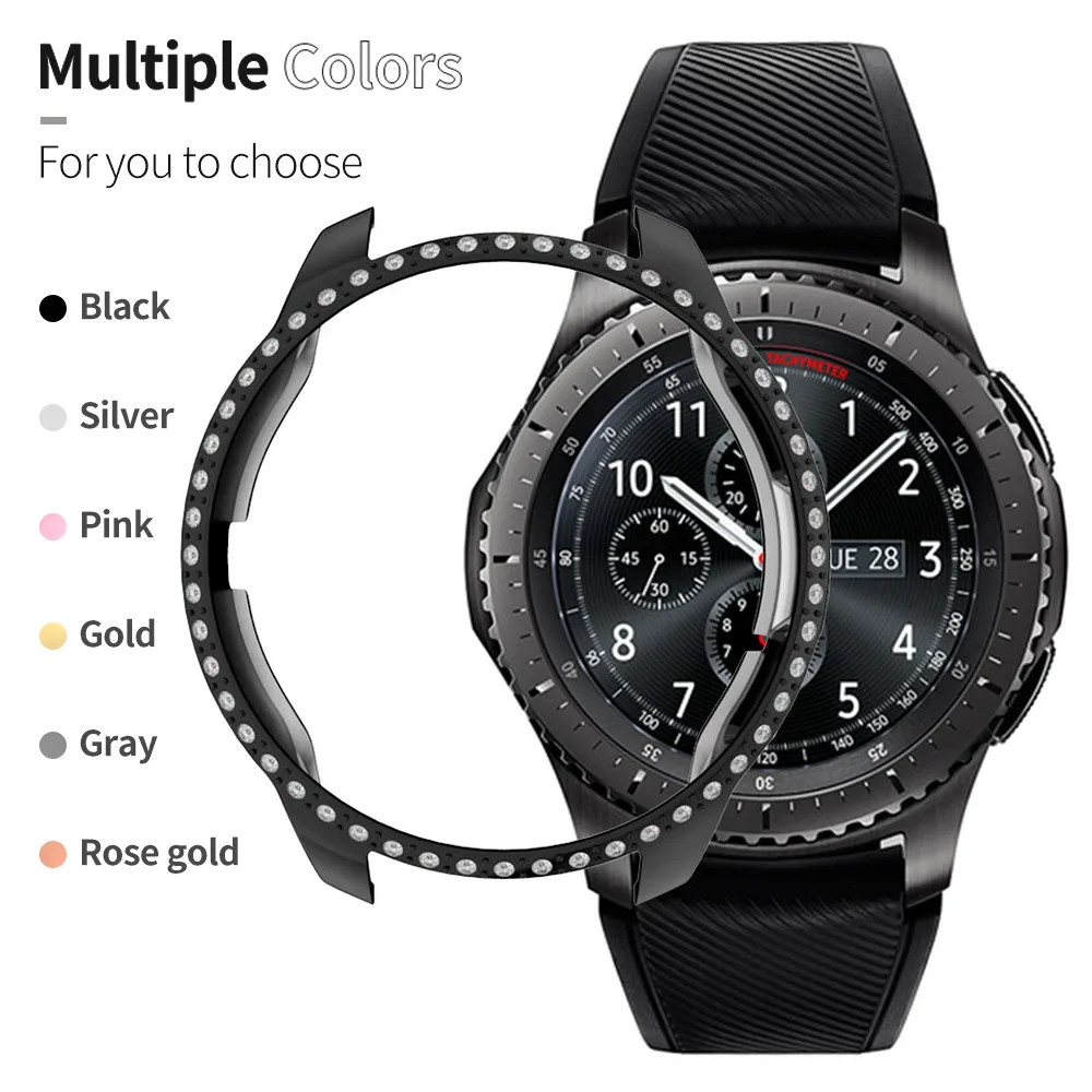 Женский чехол для часов samsung Galaxy Watch 42 мм/46 мм/активная Защитная крышка Алмазный Блестящий бампер для gear S3 рамка аксессуары