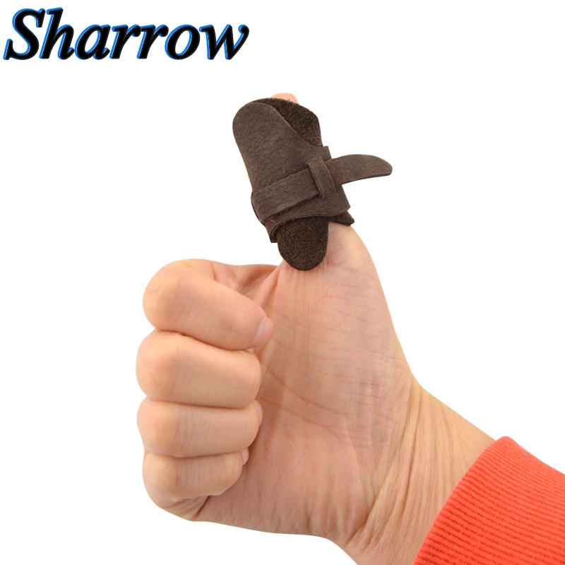 Sharrow 3Pc Archery Shooting Finger Guard Sheepskin 3Colors Thumb Ring Suit For Hunting Shooting Protector Finger Accessories