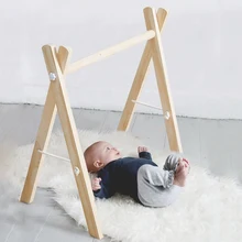 

Baby Gym Play Frame Nursery Sensory Ring-pull Wooden Sensory Interactive Education Toy Room Decor Clothes Rack Toy for Children