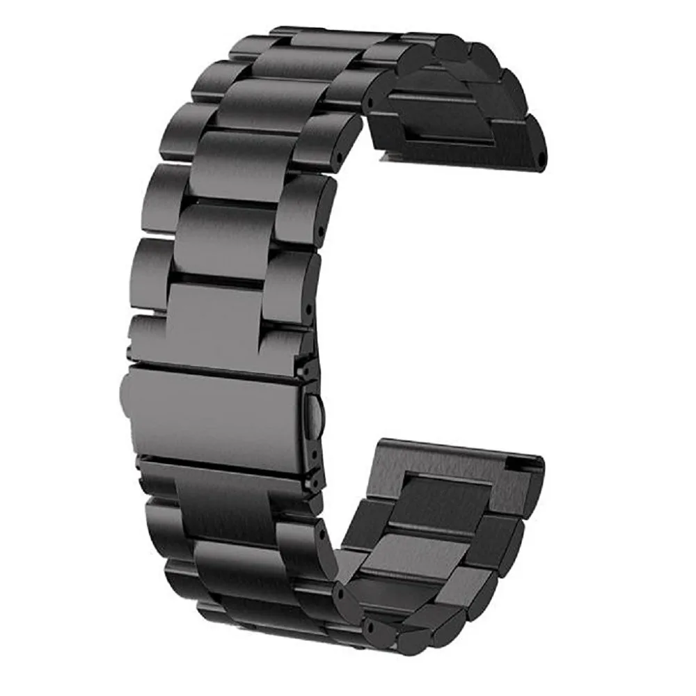 Металлический ремешок из нержавеющей стали для Amazfit GTR 47 для Xiaomi Huami Amazfit Stratos 2 2S Ремешок для браслета ремешок для умных часов - Цвет ремешка: black-s