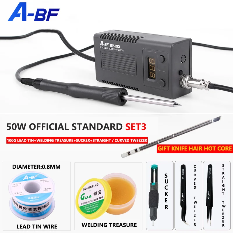 Mini Station de soudage de fer électrique 50W, Micro Station de réparation intelligente, chauffage rapide, Kits d'outils de soudage A-BF 950D