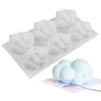 

Cloud Cake Mold Silicone Mousse Moulds Square Bubble Molds for Baking 6 Cavities