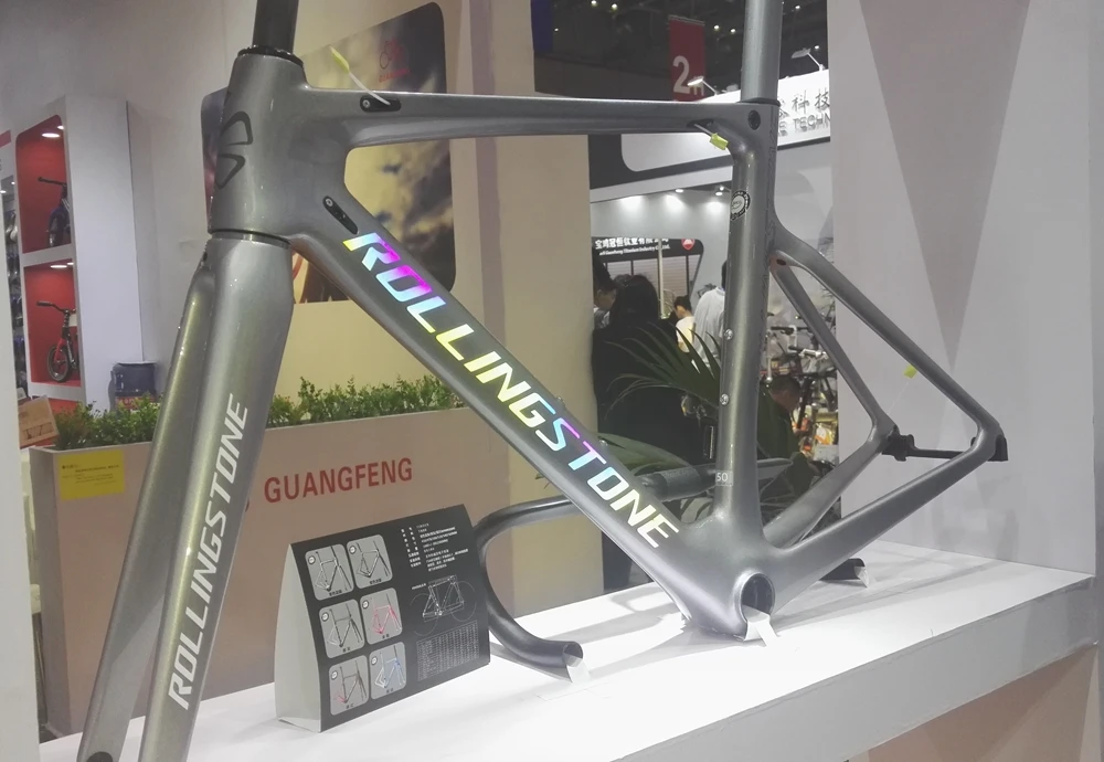 ROLLING STONE FINDER Road Carbon Frame set UCI одобрение Аэро рамка для дороги набор Хамелеон серебряная краска 45 см 47 см 50 см 52 см