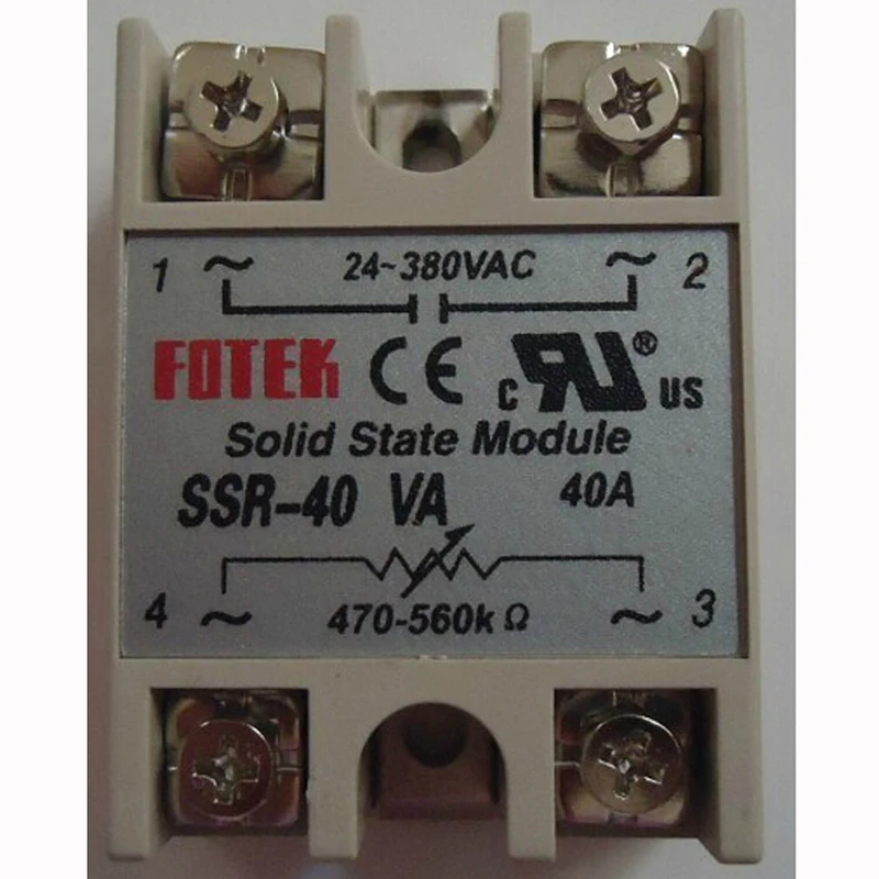 

SSR relay 40A Resistance Regulator Load 24-380VAC single phase solid state relay SSR-40VA