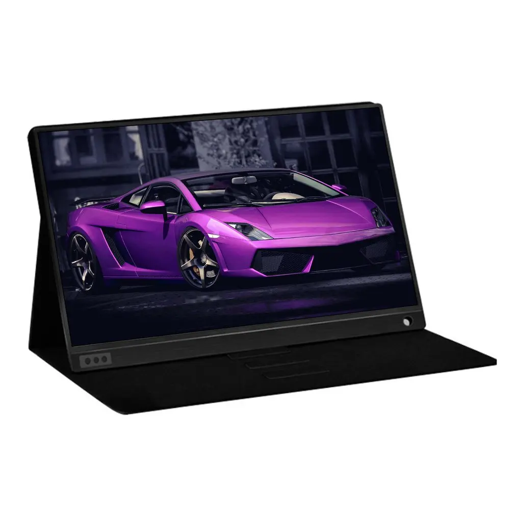 15.6 inch Portable Monitor HDMI 1920x1080 HD IPS Display Computer LED with Leather Case for PS4 Pro/Xbox/Phone | Электроника