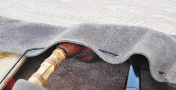 19*45CM 가죽 담배 파우치 로터스 리프 롤 커튼 백, 고품질 휴대용 싱글 더블 파이프 담배 보관 클러치 백