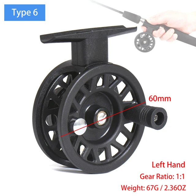 Mini Winter Ice Fishing Reel Ultralight 50mm 55mm 60mm Hand Reel Fly Fishing Line Wheel Carp Spool Pesca Fishing Goods Tackle type 6