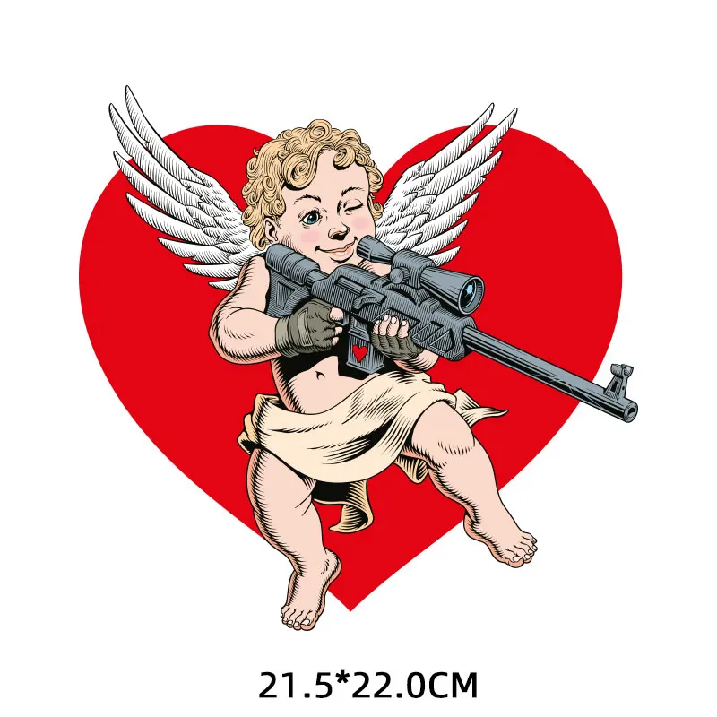 angel wings hag gun iron-on transfers for clothing