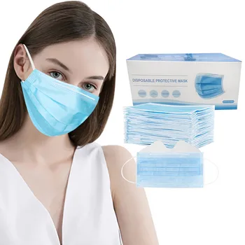 

In stock Fast delivery Disposable mouth protective face mask Adult use Three-layer meltblown cloth combination Masks Mascarilla