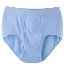 

Men High Waist Pure White Stretch Underwear Cotton Full Cut Brief