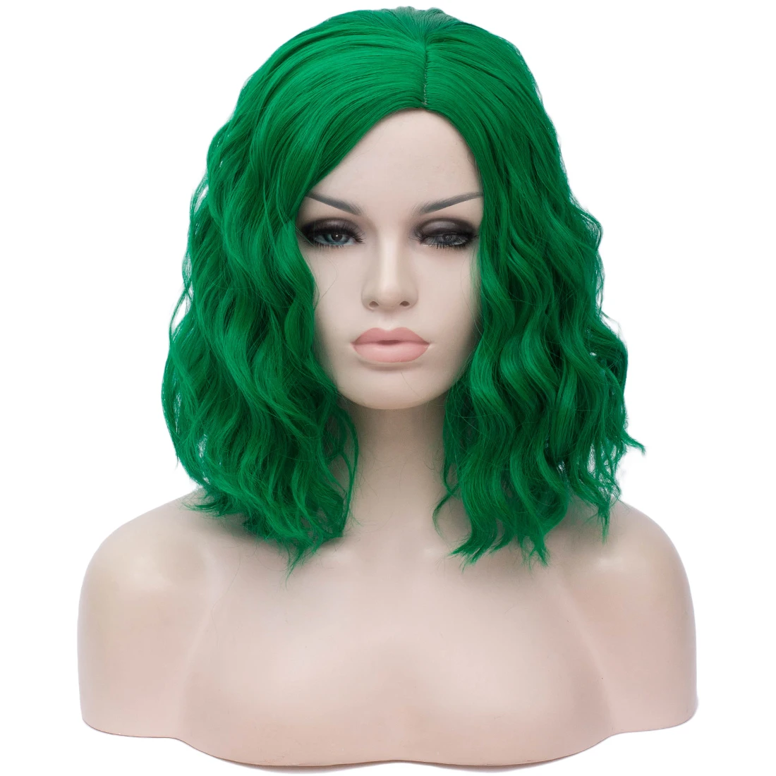 Короткий коричневый парик для женщин Розовый Фиолетовый Синий Синтетические кудрявые парики для женщин зеленый Косплей