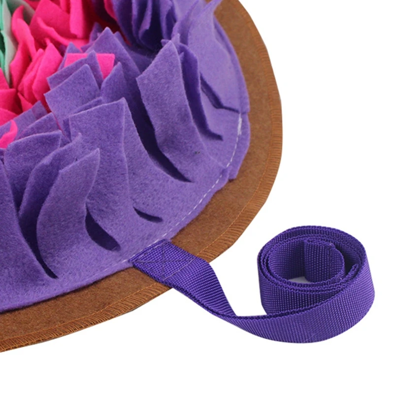 

Round Shape Washable Pet Snuffle Feeding Mat Dog Puzzle Toys Nosework Blanket E8BD