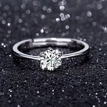 

s925 classic six-claw simulation diamond ring couple ring