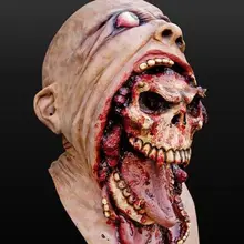 Латексная маска зомби на Хэллоуин, плавильный костюм ужаса, мертвые страшные маски на голову, кровавые