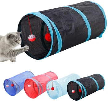 

Pet Toy for Cat Dog Collapsible Cat Tunnel Interactive Toy with Ringbell Ball for Multi-cat and Independent Play Pet Accessory