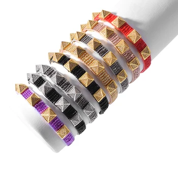 

SHINUSBOHO2020 New Arrival Fashion Rivet MIYUKI Bracelet Women Men 7 Colors Optional Jewelry Handmade Wholesale