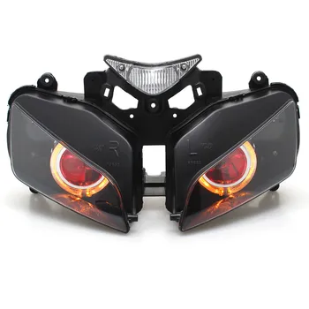 

Motorbike Custom Assembled HID Projector Conversion Headlight Amber Angel Red Demon Eyes Headlamp For Honda 04-07 CBR 1000RR