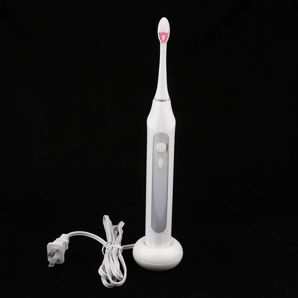 Dual Clean Rechargeable Battery Electric Toothbrush with 3 Replacement Brush Heads