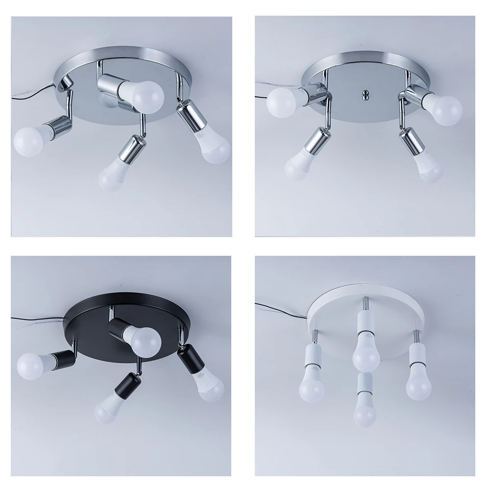 Comfortable Indoor Led Ceiling Light with E27 12W bulb AC85-265V Modern Lamp Black Silver Fixture housing Chandelier | Освещение